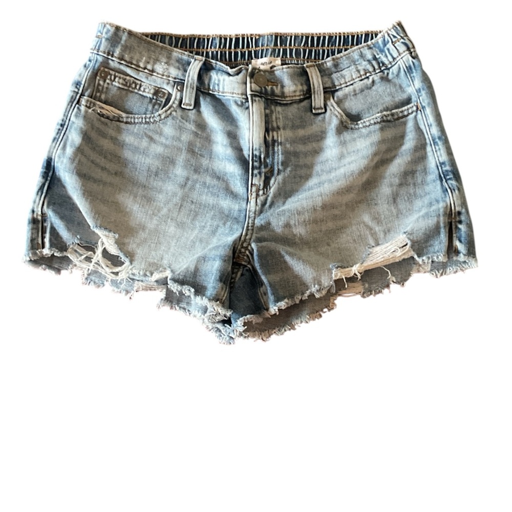 Aerie Frayed Hem Light Blue Jean Shorts